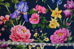 Garden Symphony Floral on Black by Jan Mott From Henry Glass 44″ Wide BTY