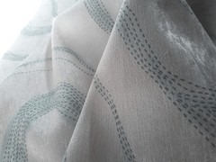 Designer Abstract Silver Gray Pearlescent Velvet WavyTeal Hash Lines BTY Sleek!