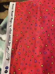 Stars Dots Swirls On Red ~ Edith Ellen 1 Yard 2“ “Meow Magic” Dated 2002 OOP