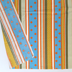 VTG Stripes Dots Quatrefoil Gingham Poly Cotton Fabric 1 YD Wamsutta Mills READ