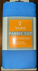 NEW Two (2) Yards Pre-Cut Poly Cotton Fabric in Solid Medium Blue.