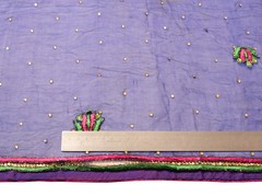 Sushila Vintage Blue Scrap Dupatta Pure Chiffon Stone Glass Beads Work LongStole