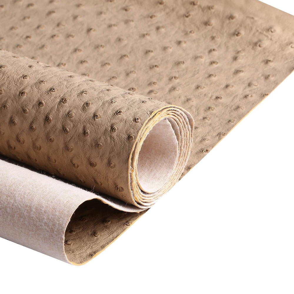 Nude Ostrich Faux Leather Fabric 72″ x 54″ 1.0mm Vinyl Upholstery DIY Sewing