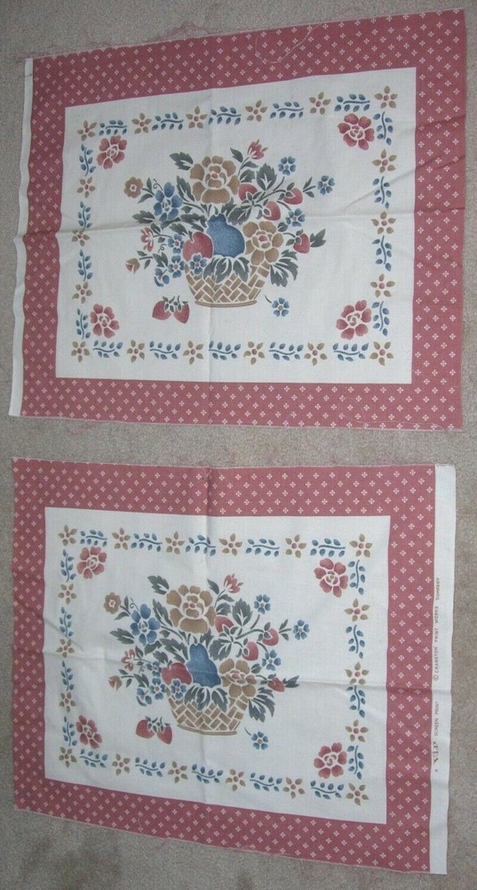 Fabric Panel SEWING CRAFTS CRANSTON IVORY ROSE FLORAL THROW PILLOW COUCH 21X17