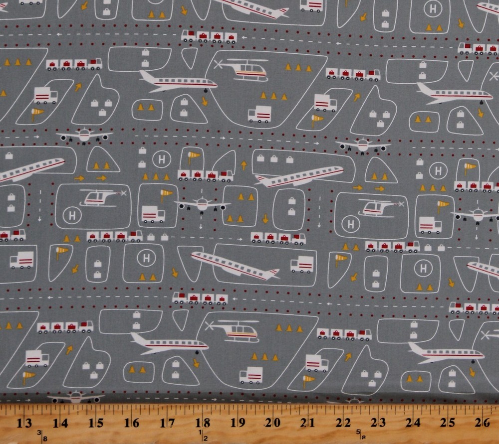 Cotton Roads Cars Transportation Travel On the Go Fabric Print by Yard D478.38