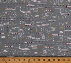 Cotton Roads Cars Transportation Travel On the Go Fabric Print by Yard D478.38