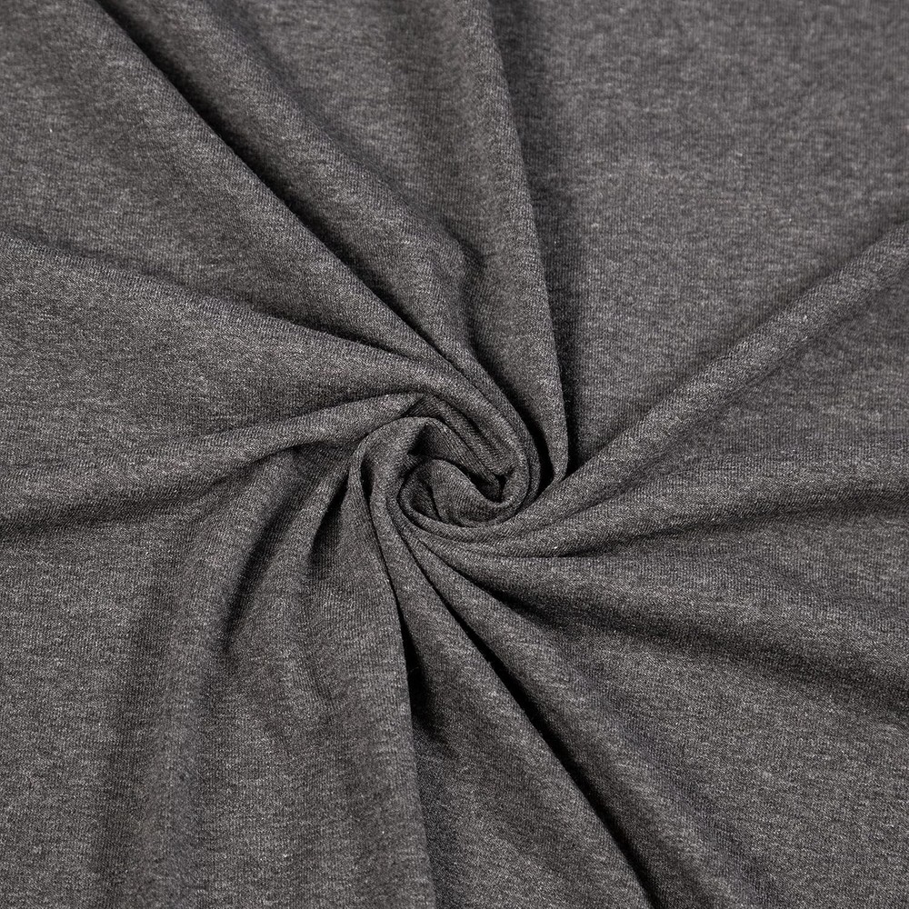 Stretch Cotton Spandex Fabric – Charcoal, 1 Yard Pre-Cut for Activewear & DIY