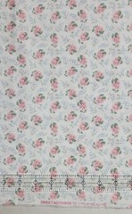 1 YARD, “Sweet Nothings” VTG, OOP, MODA © 30’S STYLE, PINK ROSES WITH BLUE/GREEN