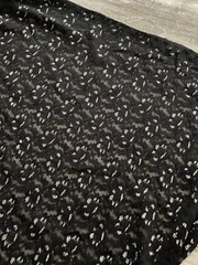 Fabric Black Lace with Silver Metallic Thread 53W x 1.8 Yards (*44)