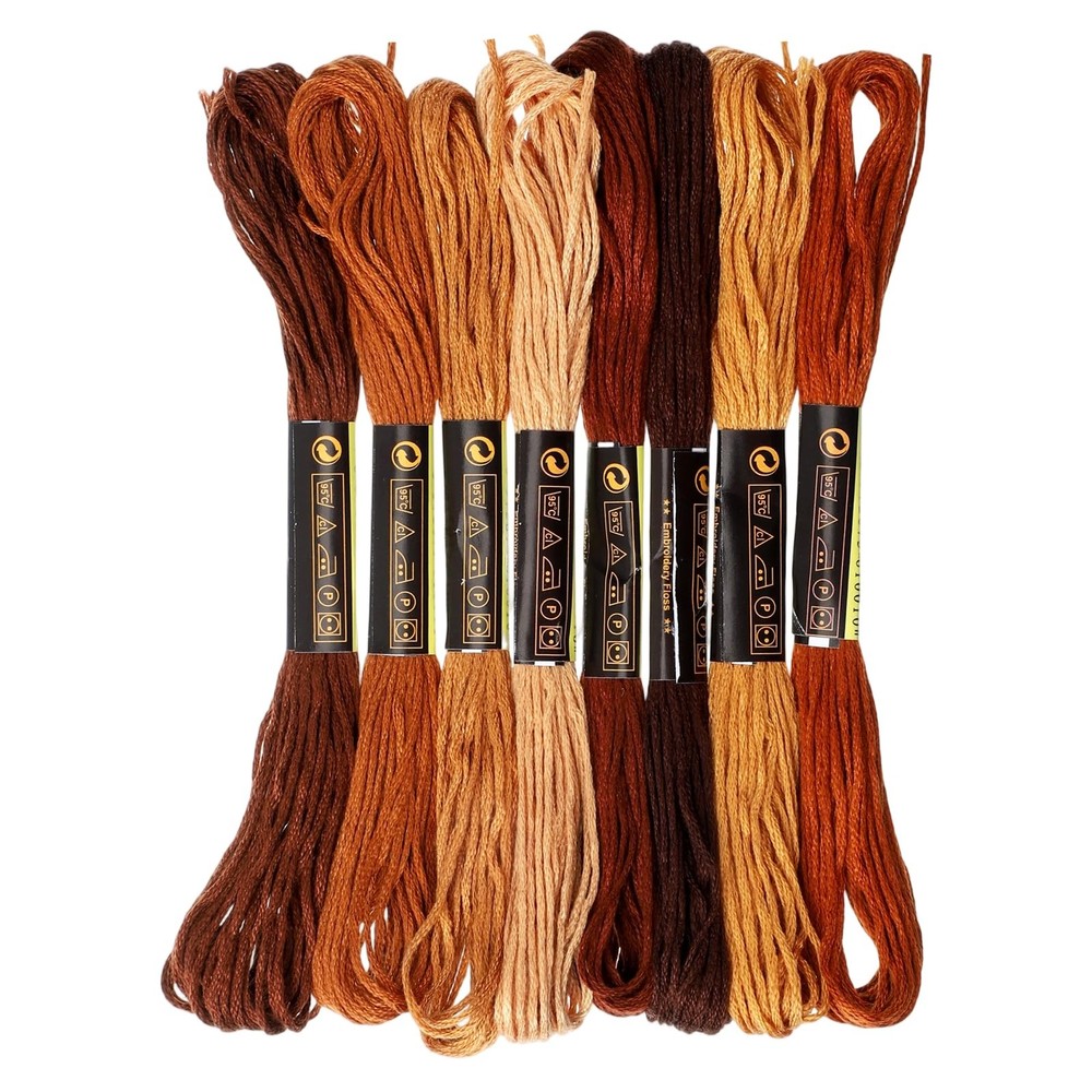 8 PCS Brown Embroidery Floss Thread Variegated Friendship