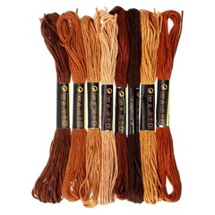 8 PCS Brown Embroidery Floss Thread Variegated Friendship