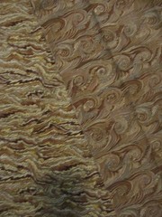 Cotton Quilt Fabric Lot of 2 Remnant Pieces Hoffman Kaleidoscope Brown Swirls