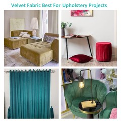 1 Yard Black Velvet Upholstery Fabric Soft Home Decor Sofa Chair Cushion