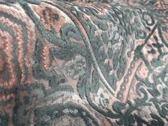 Cut Velvet Tapestry “Muir” Teal/ Apricot DV Kap 4376 43 x 56 Made to Order BoHo
