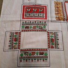 VTG Cottagecore Fabric Sewing Panel Teddy Bear Flowers Soft Boxes Cut Sew 1981