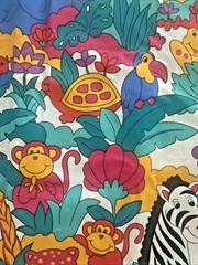 Cotton Fabric Jungle Animals Princess Inc #919 1 YD +31″