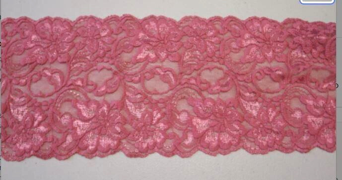 Stretch Floral Lace Trim Mauve 5.5″ DIY Clothing Crafts Lingerie – BTY