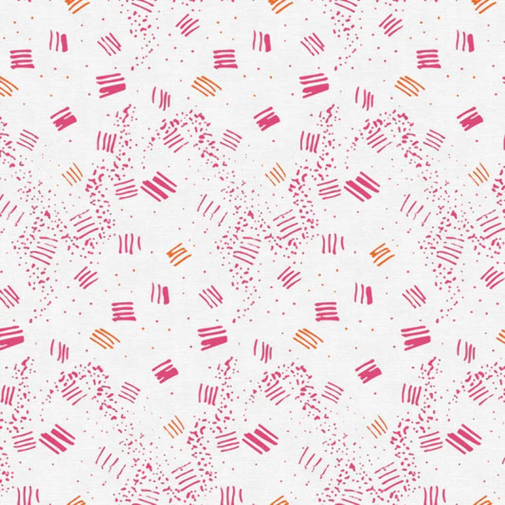 Paintbrush Studio Fabri-Quilt On Your Mark – Scritch – White Pink Blender