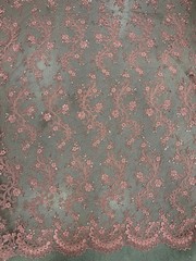 Melody DUSTY PINK Polyester Floral Embroidery with Sequins on Mesh Lace Fabric