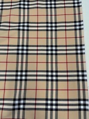 PLAID FABRIC 100% COTTON BEIGE TARTAN Red White Black ClassicCheck 2.0 meter