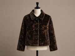 Super Luxury Faux Fur Fabric Material DARK BROWN AND GOLD WILDCAT