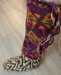 Vintage Hand Loomed Colorful Wool Sox from Nepal. Adult Size Never Used Unisex