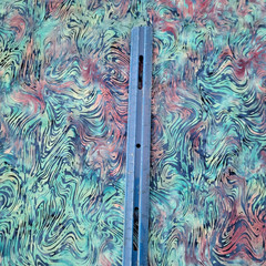 Batik turquoise blue purple pink cotton sew quilt fabric bhy x 44″ swirly design