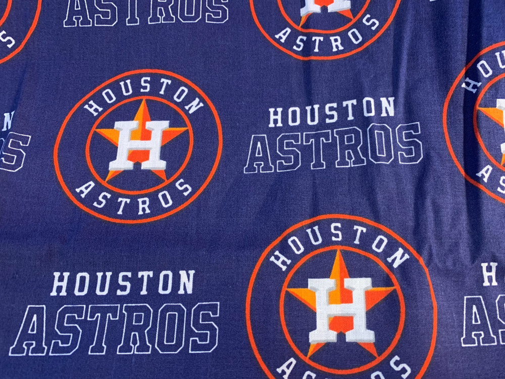 Houston Astros Baseball Scrap 8″x 36” Cotton Fabric Fat Eighth sports ball stars