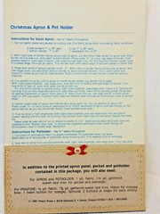 fabric panel 603F CHRISTMAS APRON Patch Press CUT-OUTS 1981 uncut