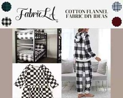 FabricLA 100% Cotton Tartan Flannel Fabric – 58/60″ Wide