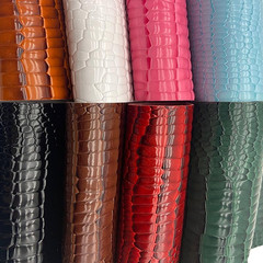 Embossed Alligator Synthetic PU Fabric, 12 X 54 Inch Crocodile Vinyl Faux Leathe
