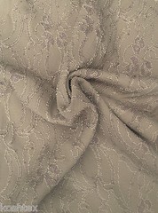 Beige Nylon Spandex French Lace Fabric by the Yard Scalloped Edge