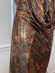 Metallic Spiral Foil Activewear Fabric Copper Bronze Gold 3 Yards 44” Wide Slink