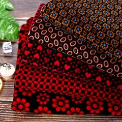 Printed Velvet Fabric Cloth Material for Dress Shoes Upholstery Craft By Metre