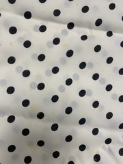 Vintage Black Polka Dots White Fabric 43” X 75” 2 Yards Polyester ? Craft Dot