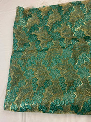 Vtg. Turquoise Blue with Gold Mesh Silk Fabric/Material