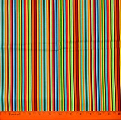 Rainbow Stripes Fabric – HALF YARD – 100% Cotton Sewing Quilting Striped Small