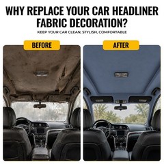Headliner Fabric 108″ L x 60″ W Foam Backing for Car Truck RV SUV Boat Dark Blue