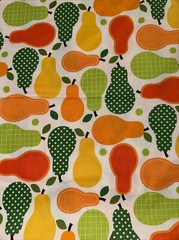 Robert Kaufman Ann Kelle Retro Pear Fruit 6.5 Yds Fabric Cotton 70’s Colors