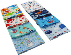 8Pcs Ocean Quilting Cotton Fabric Fat Quarters Bundles Clearance for Sewing