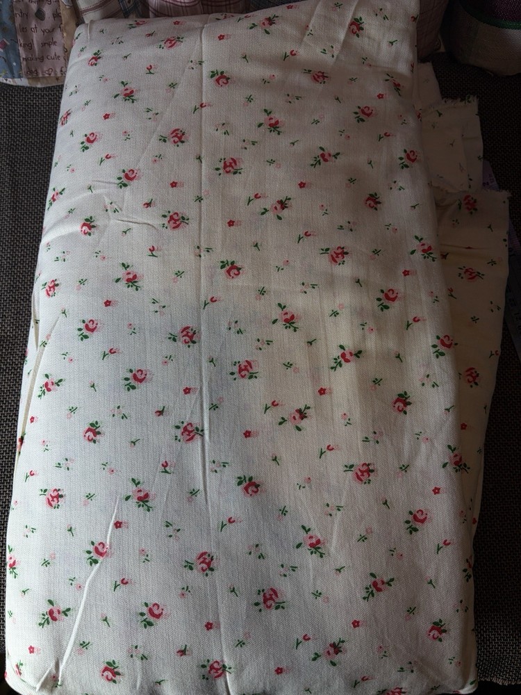 2 Yards Cotton Fabric Pink Rose Floral Print Quilting Sewing Craft 56” Wide