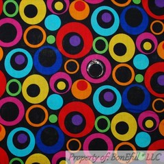 BonEful FABRIC FQ Woven Silky DECOR VTG Red Black Flower Girl Dress Fabric Xmas