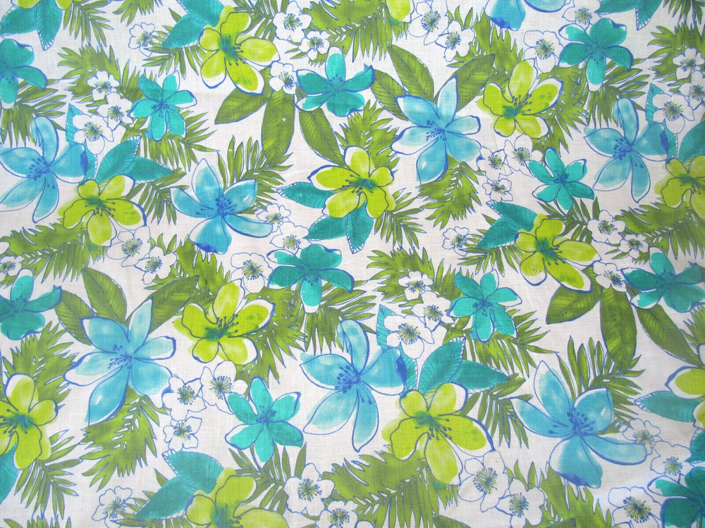 3 lin yards Marc Wear Hot Cotton linen Fabric Summer Branches 58″ w 5.0 oz