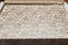 Nude Floral Embroidery Nylon Crochet Mesh Prom Sequin Fabric “The Beyonce Lace”