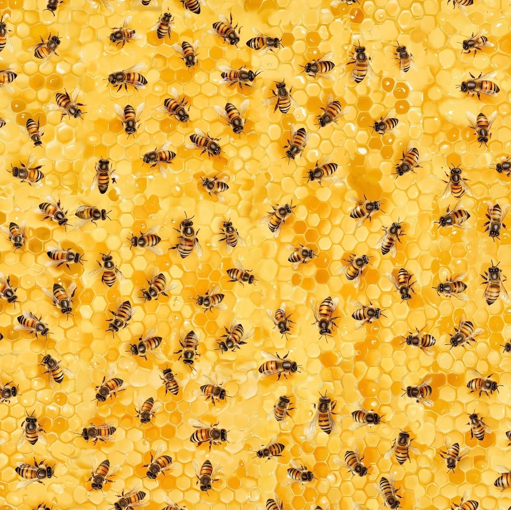Honeycomb Bees Quilting Fabric (PRE-CUT ONLY)