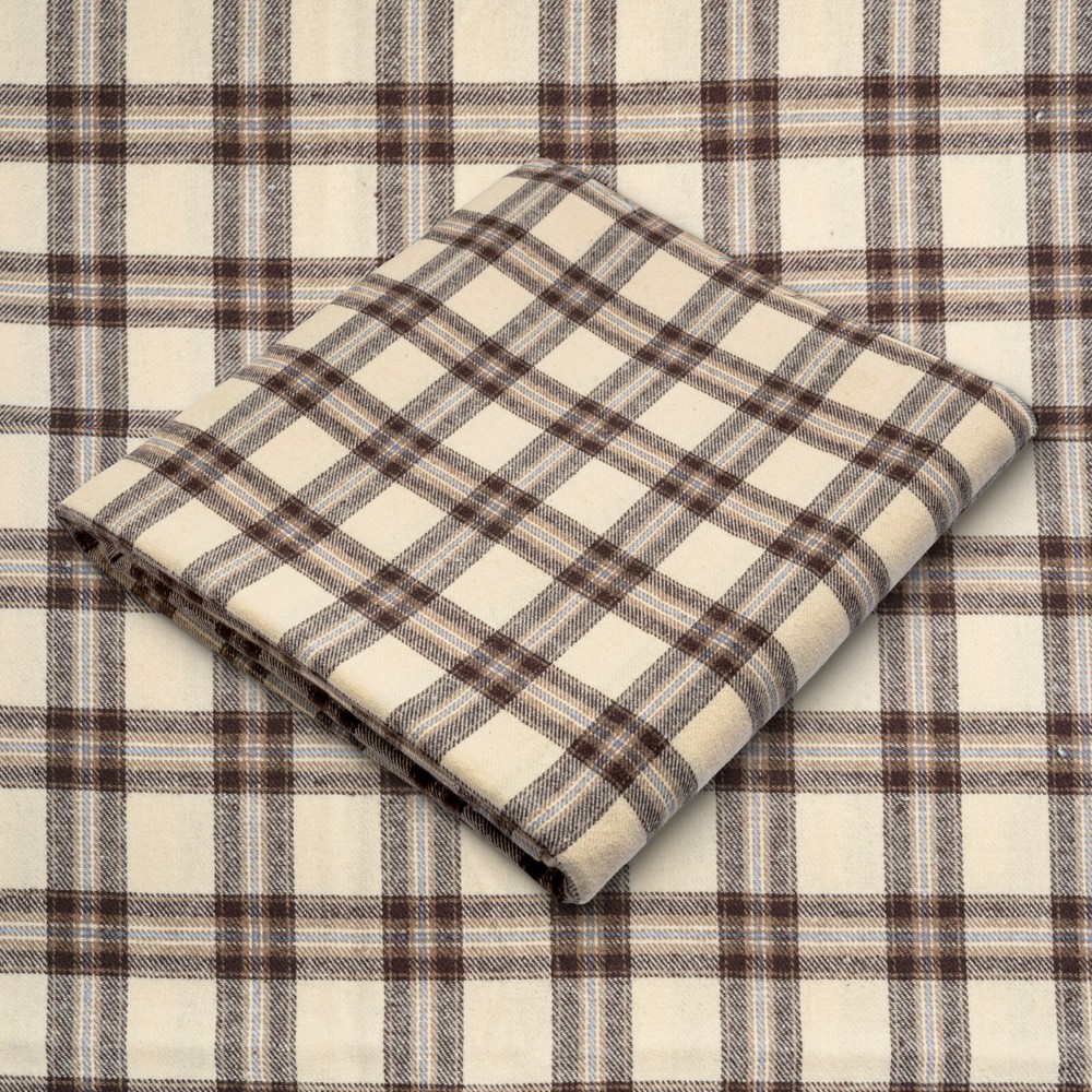 Tan and Brown Tartan Plaid Cotton Flannel Fabric – 60″ Wide – Sold by the Yard