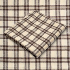 Tan and Brown Tartan Plaid Cotton Flannel Fabric – 60″ Wide – Sold by the Yard