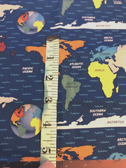 BLANK QUILTING TRAVEL AROUND THE WORLD” WORLD MAP Patt # 8229 44″ X 10″
