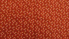 Cotton Fabric Tiny CALICO flowers WhiteYellow on Red Checkerboard 1yd 34x 44
