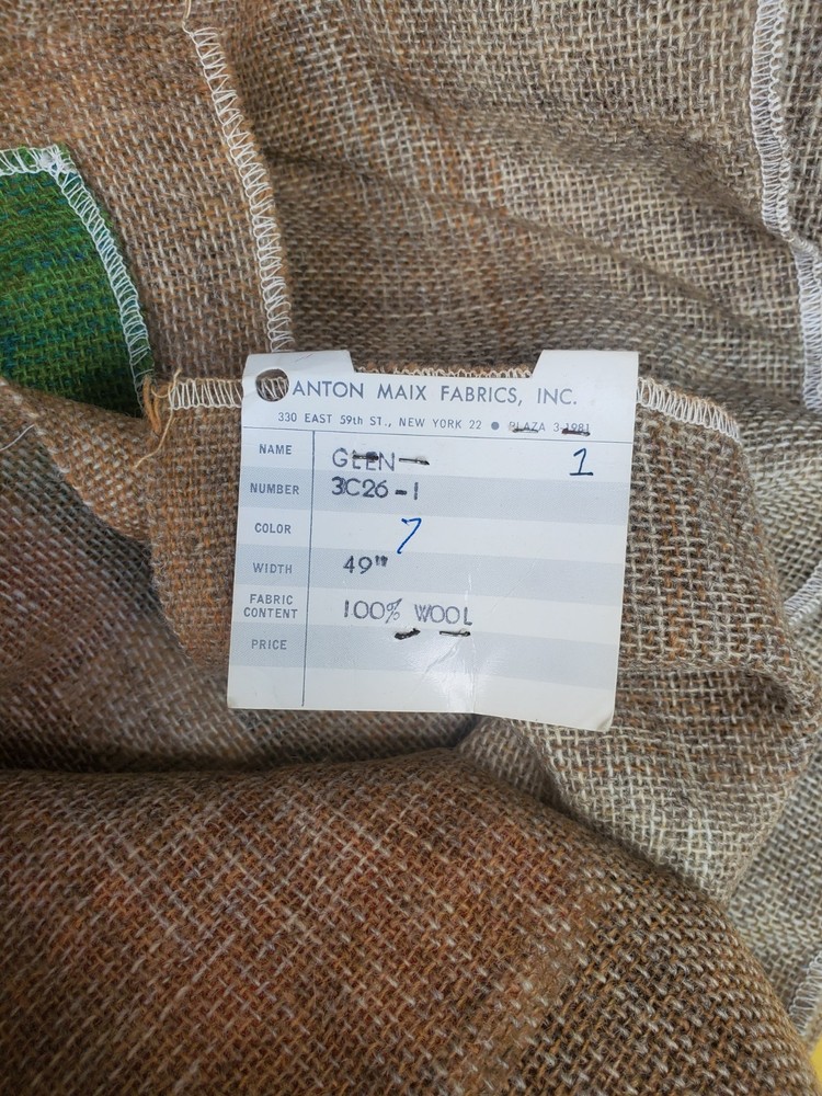 Vintage Anton Maix Inc. Glen 100% Wool Fabric 49″ (3C26-1) Germany